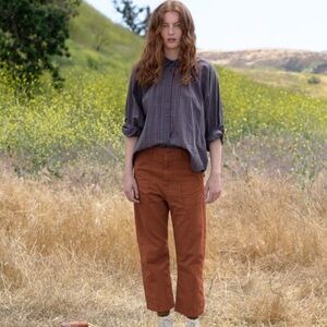 The GREAT. Ranger Cropped Straight Leg Pants in Rust Women’s Sz 27